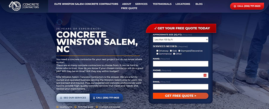 Concrete Contractors Winston-Salem NC